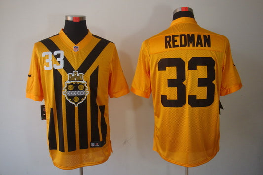 Men's Pittsburgh Steelers Isaac Redman #33 Gold Game Jersey1
