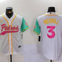Men's San Diego Padres Jackson Merrill #3 White City Connect Limited Player Jersey1
