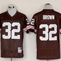 Men's Cleveland Browns Jim Brown Mitchell & Ness Brown Legacy Replica Player Jersey1
