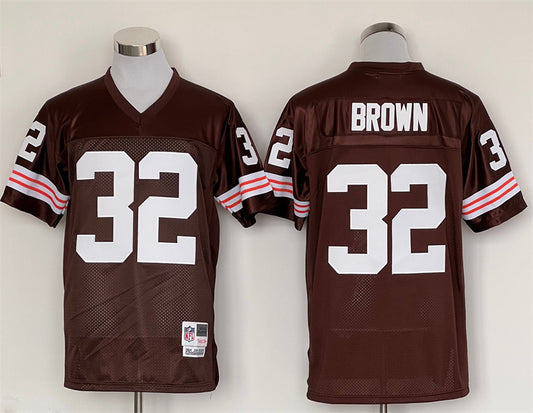 Men's Cleveland Browns Jim Brown Mitchell & Ness Brown Legacy Replica Player Jersey1