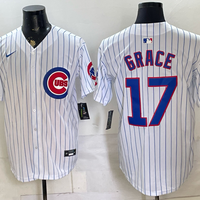Men's Chicago Cubs Mark Grace #17 White Home Replica Jersey