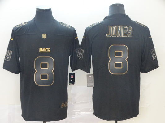 Men's New York Giants Daniel Jones #8 Black Player Game Jersey1
