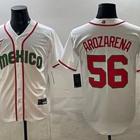 Men's Mexico Baseball Randy Arozarena #56 White 2026 World Baseball Classic Stadium Jersey