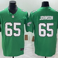 Men's Philadelphia Eagles Fred Johnson #65 Kelly Green Game Jersey1