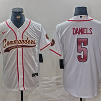 Men's Washington Commanders Jayden Daniels #5 White Game Jersey1