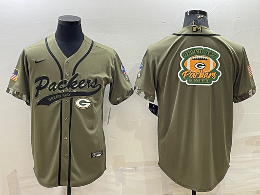 Men's Green Bay Packers Olive 2022 Salute To Service Limited Jersey1
