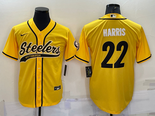 Men's Pittsburgh Steelers Najee Harris #22 Yellow Game Jersey1