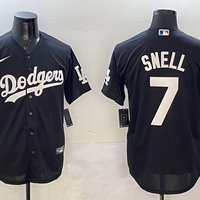 Men's Los Angeles Dodgers Blake Snell #7 Black Replica Player Jersey1
