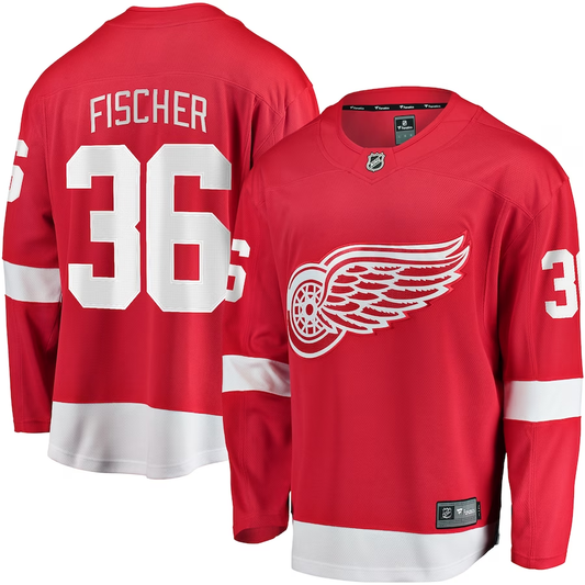 Men's Detroit Red Wings Christian Fischer #36 Red Home Breakaway Jersey1