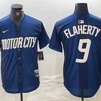 Men's Detroit Tigers Jack Flaherty #9 Navy 2024 City Connect Limited Player Jersey1