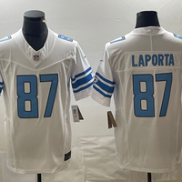 Men's Detroit Lions Sam LaPorta #87 White Game Jersey1