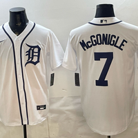 Men's Detroit Tigers Kevin McGonigle #7 White Home Replica Player Jersey