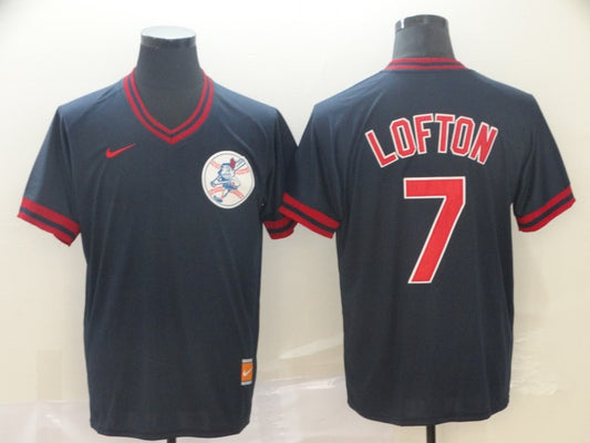 Men's Cleveland Guardians Kenny Lofton #7 Navy Replica Team Jersey1