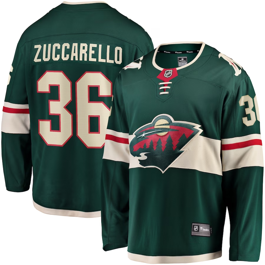 Men's Minnesota Wild Mats Zuccarello #36 Green Home Breakaway Player Jersey1