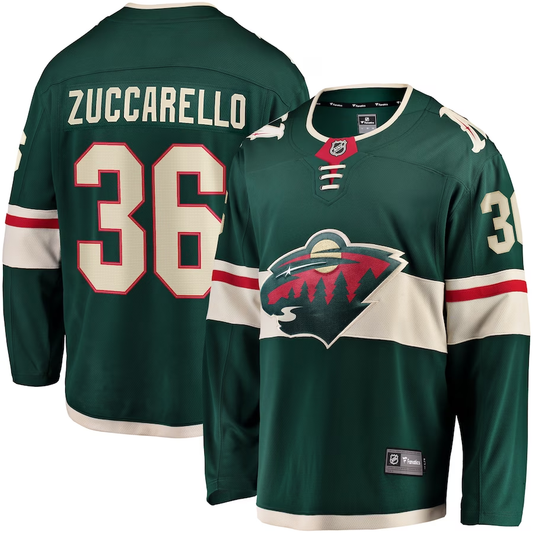 Men's Minnesota Wild Mats Zuccarello #36 Green Home Breakaway Player Jersey1