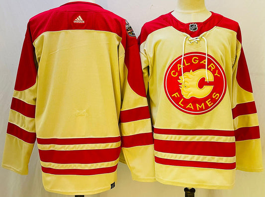 Men's Calgary Flames Blank Yellow Player Game Jersey1