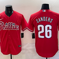 Men's Philadelphia Phillies Michael Saunders #26 Red Replica Player Jersey