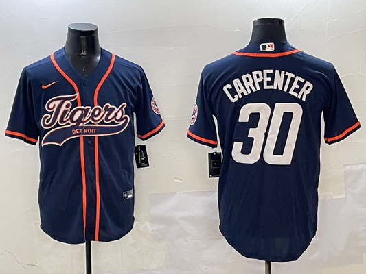 Men's Detroit Tigers Kerry Carpenter #30 Navy Player Jersey1