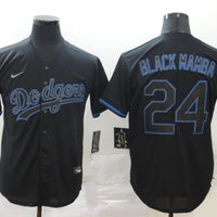 Men's Los Angeles Dodgers Kris Bryant #24 Black Mamba Baseball Jersey1