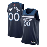 Men's Minnesota Timberwolves Navy 2021/22 Diamond Swingman Custom Jersey1 - Icon Edition