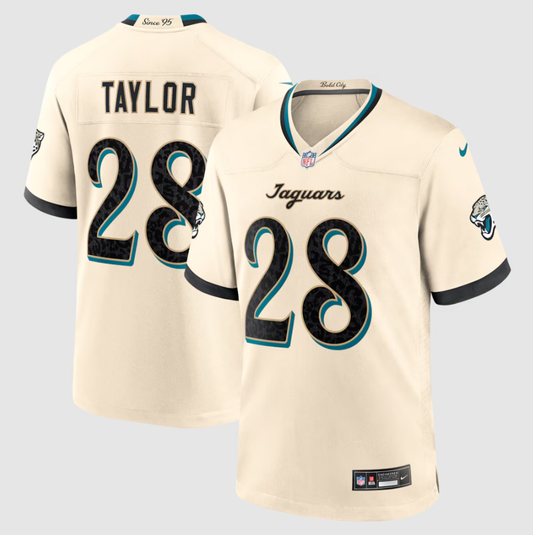 Men's Jacksonville Jaguars Fred Taylor #28 Natural 2026 Rivalries Collection Game Jersey