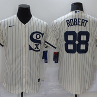 Men's Chicago White Sox Luis Robert #88 Beige Replica Baseball Jersey1