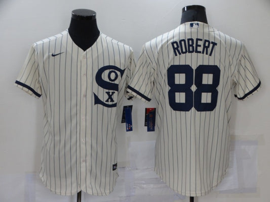 Men's Chicago White Sox Luis Robert #88 Beige Replica Baseball Jersey1