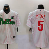 Men's Philadelphia Phillies Bryson Stott #5 White Limited Player Jersey1