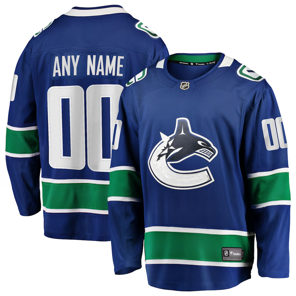 Men's Vancouver Canucks Fanatics Blue Custom Jersey