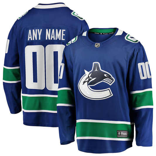 Men's Vancouver Canucks Fanatics Blue Custom Jersey