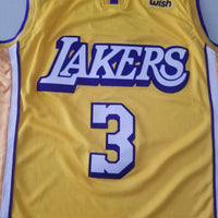 Men's Los Angeles Lakers Anthony Davis Yellow #3 Swingman Jersey1