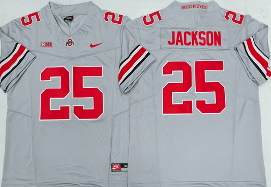 Men's Ohio State Buckeyes Bo Jackson #25 Gray Player Game Jersey