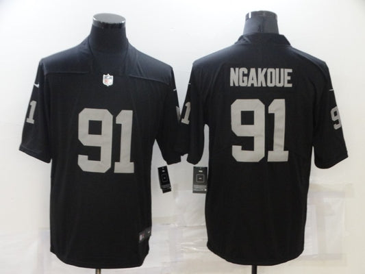 Men's Las Vegas Raiders Yannick Ngakoue #91 Black Game Jersey1