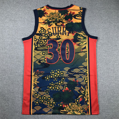Men's Golden State Warriors Stephen Curry #30 Year of Rabbit Edition Hardwood Classics Swingman Jersey1