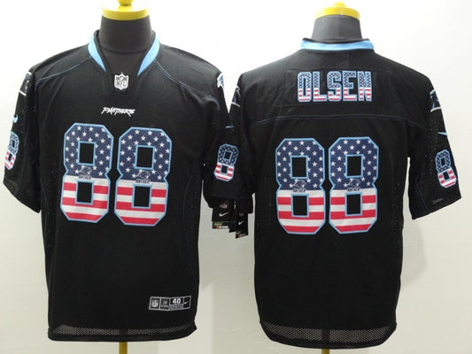 Men's Carolina Panthers Greg Olsen #88 Black Game Jersey1