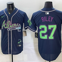 Men's Atlanta Braves Austin Riley #27 Navy Alternate Replica Jersey