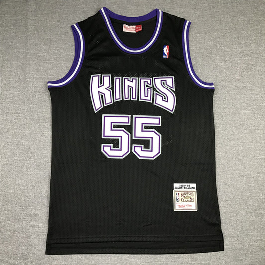 Men's Sacramento Kings Jason Williams Black Hardwood Classics Swingman Jersey1