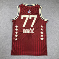 Men's Dallas Mavericks Luka Doncic #77 Red 2024 NBA All-Star Game Swingman Jersey1