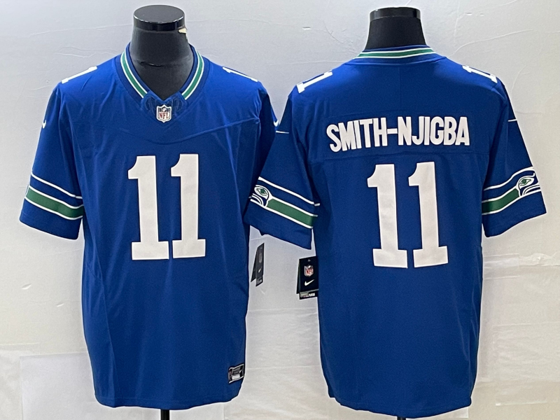 Jaxon Smith-Njigba Seattle Seahawks Royal Throwback Jersey
