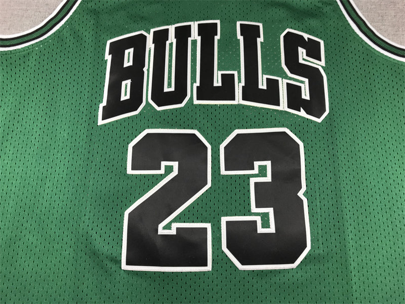 Men's Chicago Bulls Michael Jordan #23 Green 1997-98 Hardwood Classics Authentic Jersey1