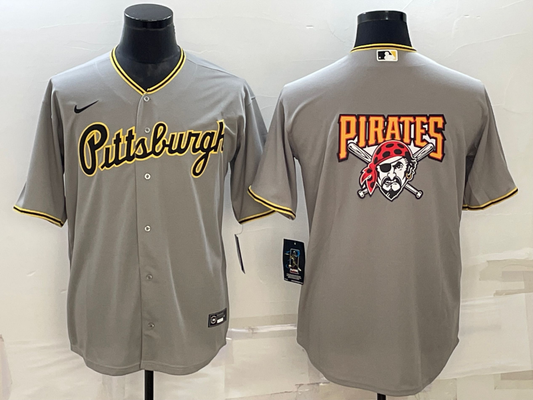 Men's Pittsburgh Pirates Gray Road Authentic Team Jersey1