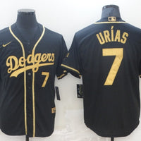 Men's Los Angeles Dodgers Julio Urias #7 Black Game Player Jersey1