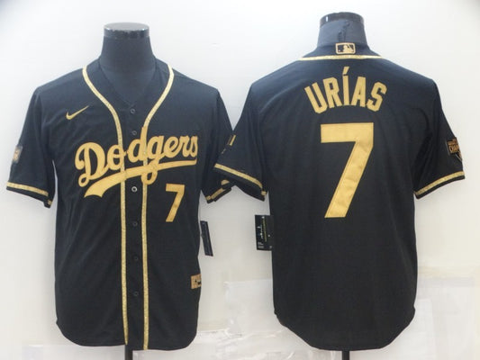 Men's Los Angeles Dodgers Julio Urias #7 Black Game Player Jersey1
