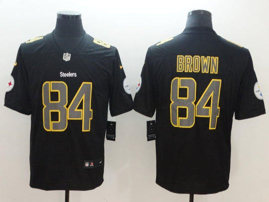 Men's Pittsburgh Steelers Antonio Brown #84 Black Authentic Game Jersey1