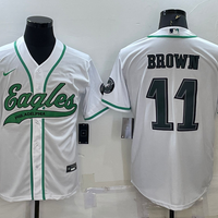 Men's Philadelphia Eagles A.J. Brown #11 White Game Jersey1 Joint Edition