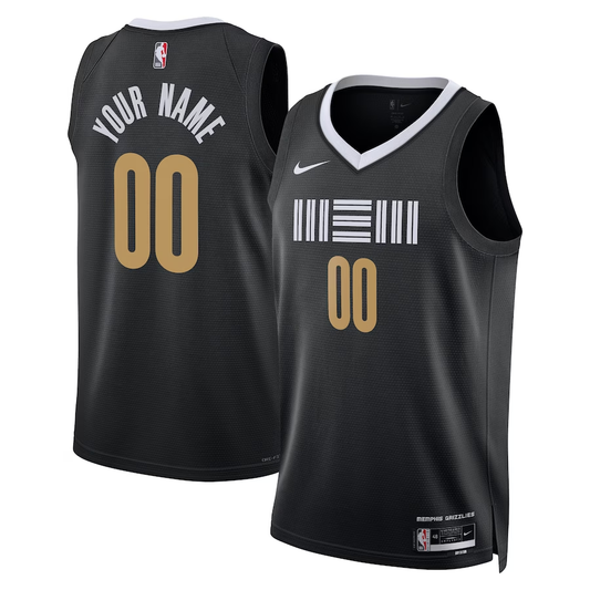 Men's Memphis Grizzlies Black 2023/24 Custom Swingman Jersey1 - City Edition