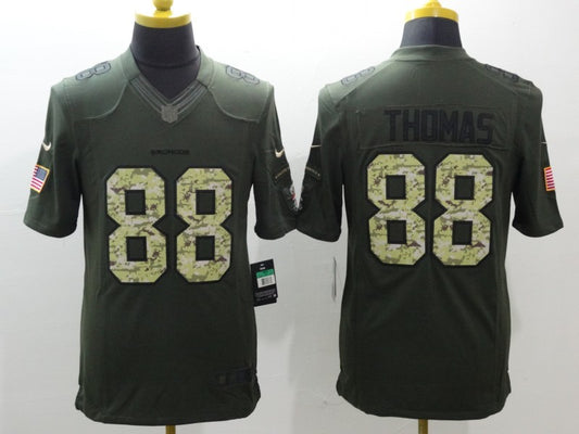 Men's Denver Broncos Demaryius Thomas #88 Army Green Game Jersey1