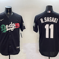 Men's Los Angeles Dodgers Roki Sasaki #11 Black Alternate Replica Player Jersey1