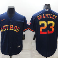 Men's Houston Astros Michael Brantley #23 Navy Replica Player Jersey1