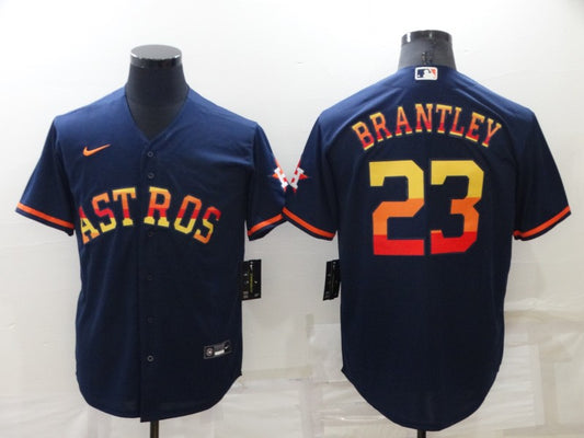 Men's Houston Astros Michael Brantley #23 Navy Replica Player Jersey1